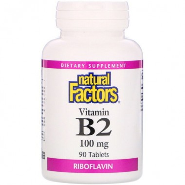 Рибофлавин Natural Factors Vitamin B2, Riboflavin 100 mg 90 Tabs NFS01215 Рибофлавин Natural Factors Vitamin B2, Riboflavin 100 mg 90 Tabs NFS01215