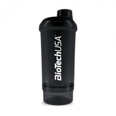 Шейкер BioTechUSA Wave+ Compact shaker 500ml /+150ml container/ Panther Black
