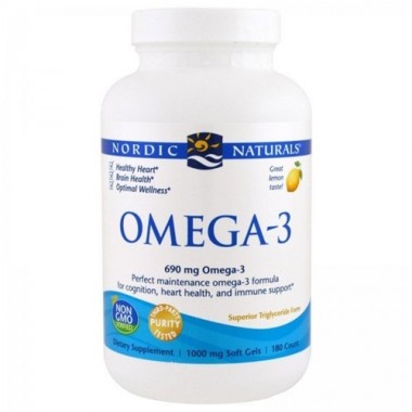 Омега 3 Nordic Naturals Omega-3 1000 mg 180 Soft Gels Great Lemon taste