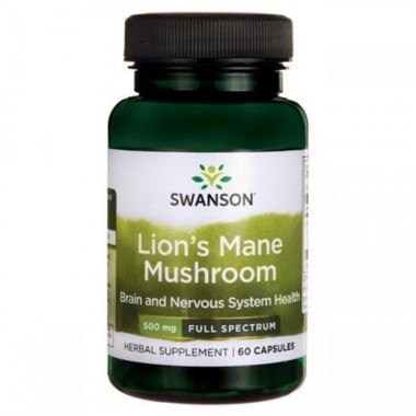 Грибной комплекс Swanson Lion's Mane Mushroom 500 mg 60 Caps
