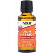 Витамин D NOW Foods Liquid D-3 And MK-7 30 ml