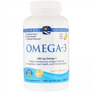 Омега 3 Nordic Naturals Omega-3 690 mg 120 Soft Gels Great Lemon taste