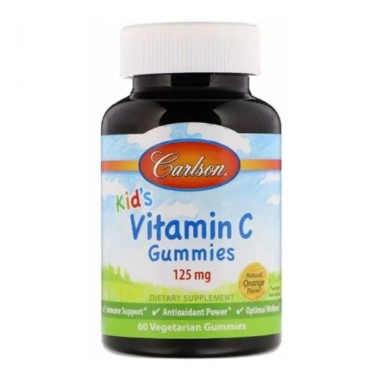 Витамин C Carlson Labs Kids Vitamin C Gummies 125 mg 60 Veg Gummies Orange