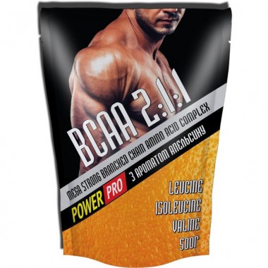 Аминокислота BCAA для спорта Power Pro BCAA 2:1:1 500 g /100 servings/ Апельсин