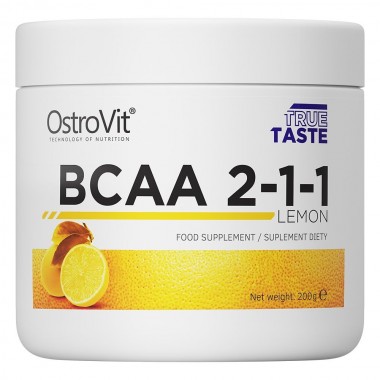 Аминокислота BCAA для спорта OstroVit BCAA 2-1-1 200 g /20 servings/ Lemon