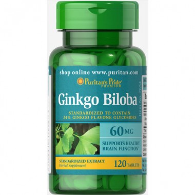 Гинкго Билоба Puritan's Pride Ginkgo Biloba Standardized Extract 60 mg 120 Tabs