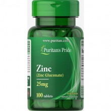 Микроэлемент Цинк Puritan's Pride Zinc Gluconate 25 mg 100 Tabs Микроэлемент Цинк Puritan's Pride Zinc Gluconate 25 mg 100 Tabs