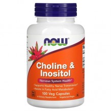 Инозитол NOW Foods CHOLINE & INOSITOL 100 Caps