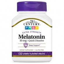 Мелатонин для сна 21st Century Melatonin, Quick Dissolve 10 mg 120 Tabs Cherry Flavor CEN-27503 Мелатонин для сна 21st Century Melatonin, Quick Dissolve 10 mg 120 Tabs Cherry Flavor CEN-27503