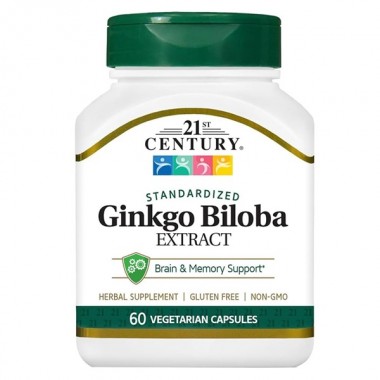 Гинкго Билоба 21st Century Ginkgo Biloba Extract Standardized 60 Veg Caps CEN-21249