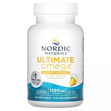 Омега 3 Nordic Naturals Ultimate Omega 1000 mg 60 Softgels Lemon Flavor NOR01797