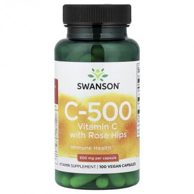 Витамин C Swanson Vitamin C With Rose Hips 500 mg 100 Caps SWA-01101