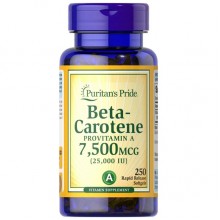 Витамин A Puritan's Pride Beta-Carotene 25,000 IU 250 Softgels