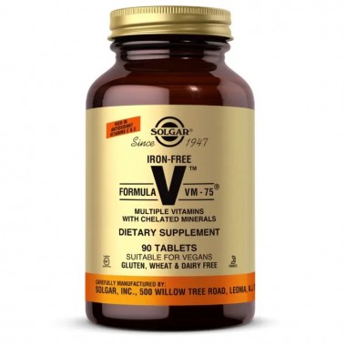 Витаминно-минеральный комплекс Solgar Formula V VM-75 Multiple Vitamins with Chelated Minerals Iron Free 90 Tabs