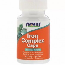 Микроэлемент Железо NOW Foods Iron Complex (GLYCINATE) 100 Veg Caps