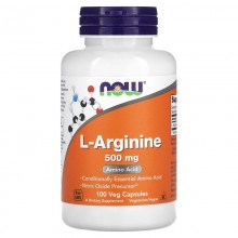 Аргинин NOW Foods L-Arginine 500 mg 100 Veg Caps
