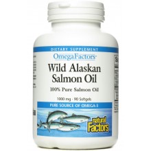 Жир лосося Natural Factors Omega Factors Wild Alaskan Salmon Oil 1000 mg 90 Softgels Жир лосося Natural Factors Omega Factors Wild Alaskan Salmon Oil 1000 mg 90 Softgels