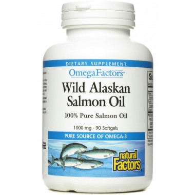 Жир лосося Natural Factors Omega Factors Wild Alaskan Salmon Oil 1000 mg 90 Softgels