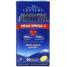 Омега 3 21st Century Alaska Wild Fish Oil Mega Omega-3 90 Softgels