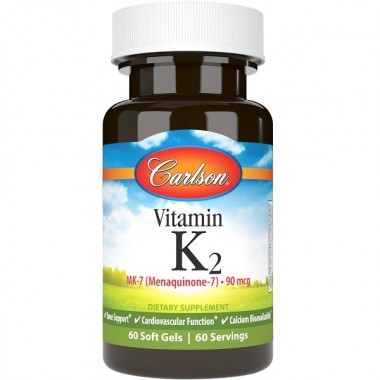Витамин K Carlson Labs Vitamin K2 MK-7 90 mcg 60 Soft Gels