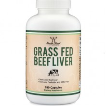 Мультивитамины Double Wood Grass Fed Beef Liver 1000 mg (2 caps per serving) 180 Caps