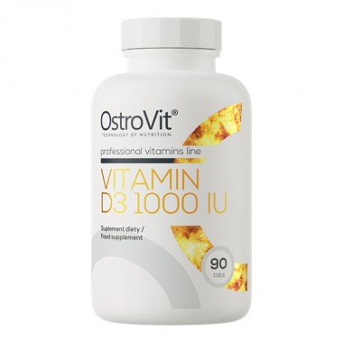 Витамин D для спорта OstroVit Vitamin D3 1000 IU 90 Tabs