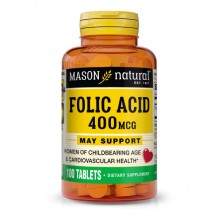 Фолиевая кислота Mason Natural Folic Acid 400 mcg 100 Tabs Фолиевая кислота Mason Natural Folic Acid 400 mcg 100 Tabs