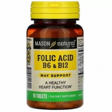 Фолиевая кислота Mason Natural Folic Acid B6 & B12 90 Tabs Фолиевая кислота Mason Natural Folic Acid B6 & B12 90 Tabs