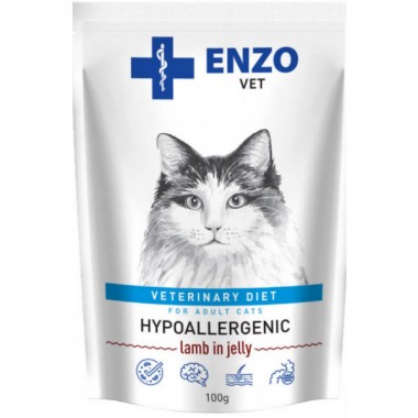 Enzo Vet Диета для кошек с чувствительным пищеварением в желе, пауч 100г (24шт/уп), за шт.  Enzo Vet Диета для кошек с чувствительным пищеварением в желе, пауч 100г (24шт/уп), за шт.