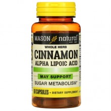 Комплекс для профилактики диабета Mason Natural Cinnamon Alpha Lipoic Acid 60 Caps