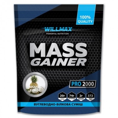 Гейнер Willmax Mass Gainer 2000 g /20 servings/ Pineapple Coconut