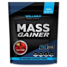 Гейнер Willmax Mass Gainer 2000 g /20 servings/ Strawberry