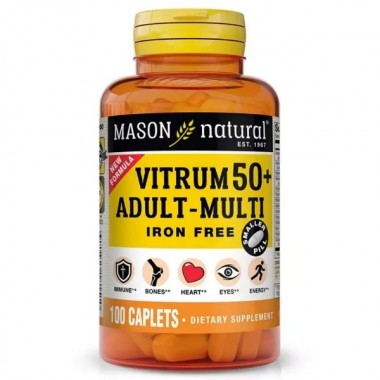 Витаминно-минеральный комплекс Mason Natural Vitrum 50+ Adult-Multi Iron Free 100 Tabs