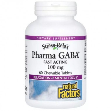 Аминокомплекс Natural Factors Stress-Relax Pharma GABA 100 mg 60 Chewable Tabs