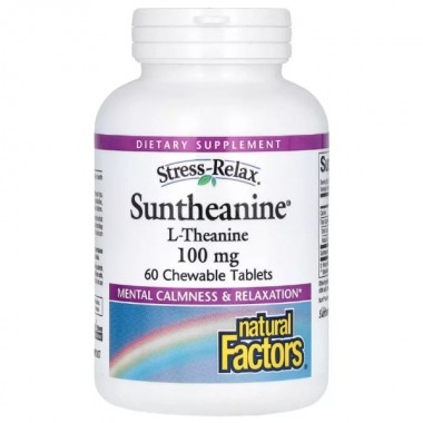 Теанин Natural Factors Stress-Relax Suntheanine L-Theanine 100 mg 60 Chewable Tabs