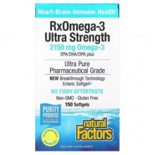 Омега 3 Natural Factors RxOmega-3 Ultra Strength 2150 mg 150 Softgels Омега 3 Natural Factors RxOmega-3 Ultra Strength 2150 mg 150 Softgels