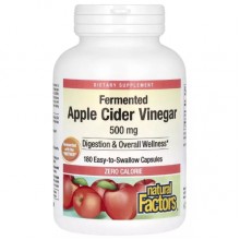 Яблочный уксус Natural Factors Fermented Apple Cider Vinegar 500 mg 180 Caps