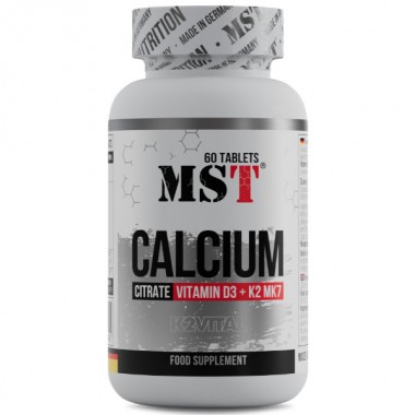Витаминно-минеральный комплекс для спорта MST Nutrition Calcium Citrate + Vitamin D3 + K2 MK7 60 Tabs Витаминно-минеральный комплекс для спорта MST Nutrition Calcium Citrate + Vitamin D3 + K2 MK7 60 Tabs