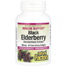Бузина Natural Factors Black Elderberry 100 mg 60 Softgels