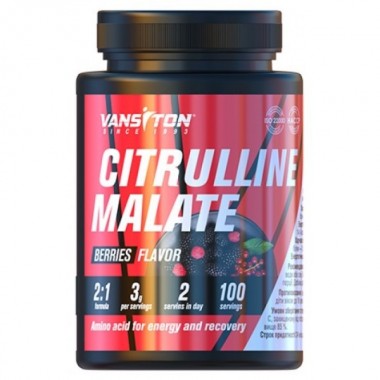 Цитруллин для спорта Vansiton Citrulline Malate 300 g /100 servings/ Berries Цитруллин для спорта Vansiton Citrulline Malate 300 g /100 servings/ Berries