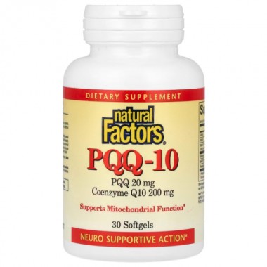 Антиоксидант Natural Factors PQQ-10, PQQ 20 mg Coenzyme Q10 200 mg 30 Softgels