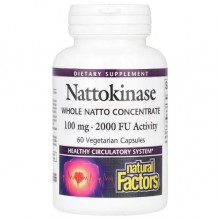 Комплекс для профилактики давления и кровообращения Natural Factors Nattokinase, Whole Natto Concentrate 100 mg 60 Veg Caps Комплекс для профилактики давления и кровообращения Natural Factors Nattokinase, Whole Natto Concentrate 100 mg 60 Veg Caps