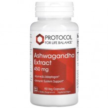 Ашваганда Protocol for Life Balance Ashwagandha Extract 450 mg 90 Veg Caps