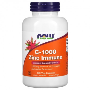 Витамин C NOW Foods C-1000 Zinc Immune 180 Veg Caps