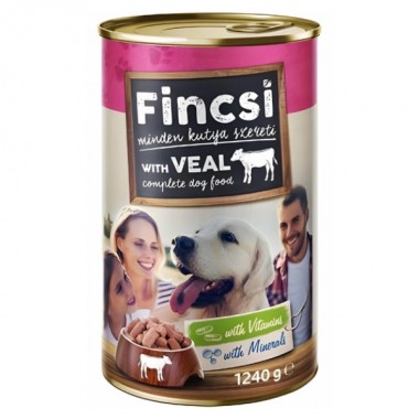  Fincsi консерва для собак Телятина (розовая) 1240г