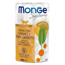Влажный корм для котов MONGE CAT WET Kitten тунец со шпинатом и молодой морковью 80 г Влажный корм для котов MONGE CAT WET Kitten тунец со шпинатом и молодой морковью 80 г