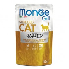 Влажный корм для котов Monge Cat GRILL Wet Sterilised петух 0,085 Кг Влажный корм для котов Monge Cat GRILL Wet Sterilised петух 0,085 Кг