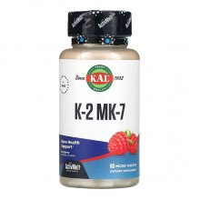 Комплекс Витамин D3+K2 KAL K-2 MK-7 ActivMelt 100 mcg 60 Micro Tablets Raspberry