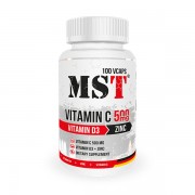 Витаминно-минеральный комплекс для спорта MST Nutrition Vitamin C 500 + D3 2000 IU + Zink 100 Veg Caps