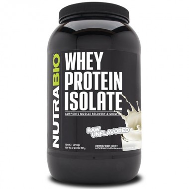 Протеин NutraBio Whey Protein Isolate 907 g /31 servings/ Raw Unflavored